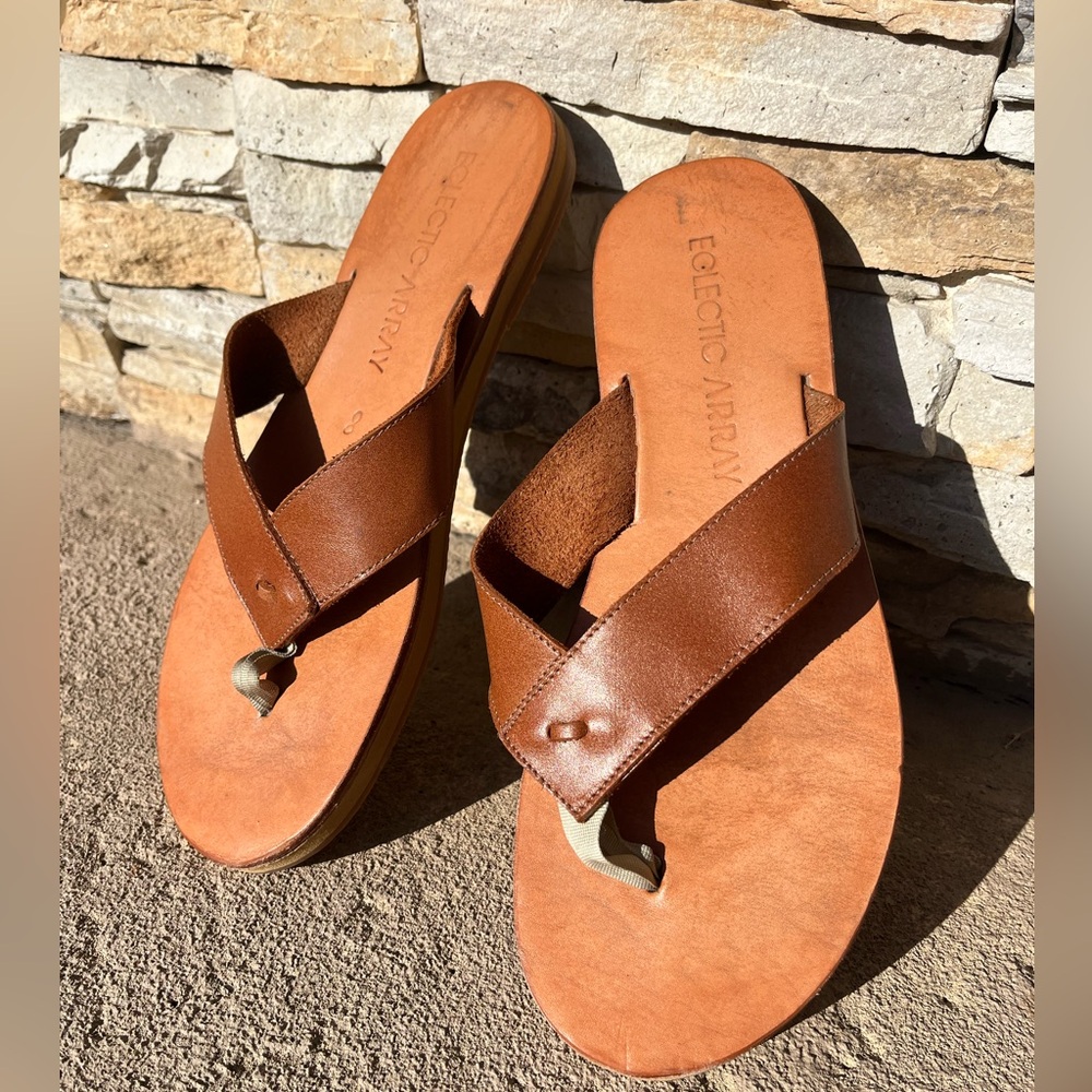 Eclectic Array Leather Rivet Sandals Size 10.5/11
